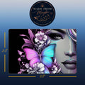 Neon Butterfly & Girl Sublimated Fridge Magnet – Decorative Kitchen Magnet