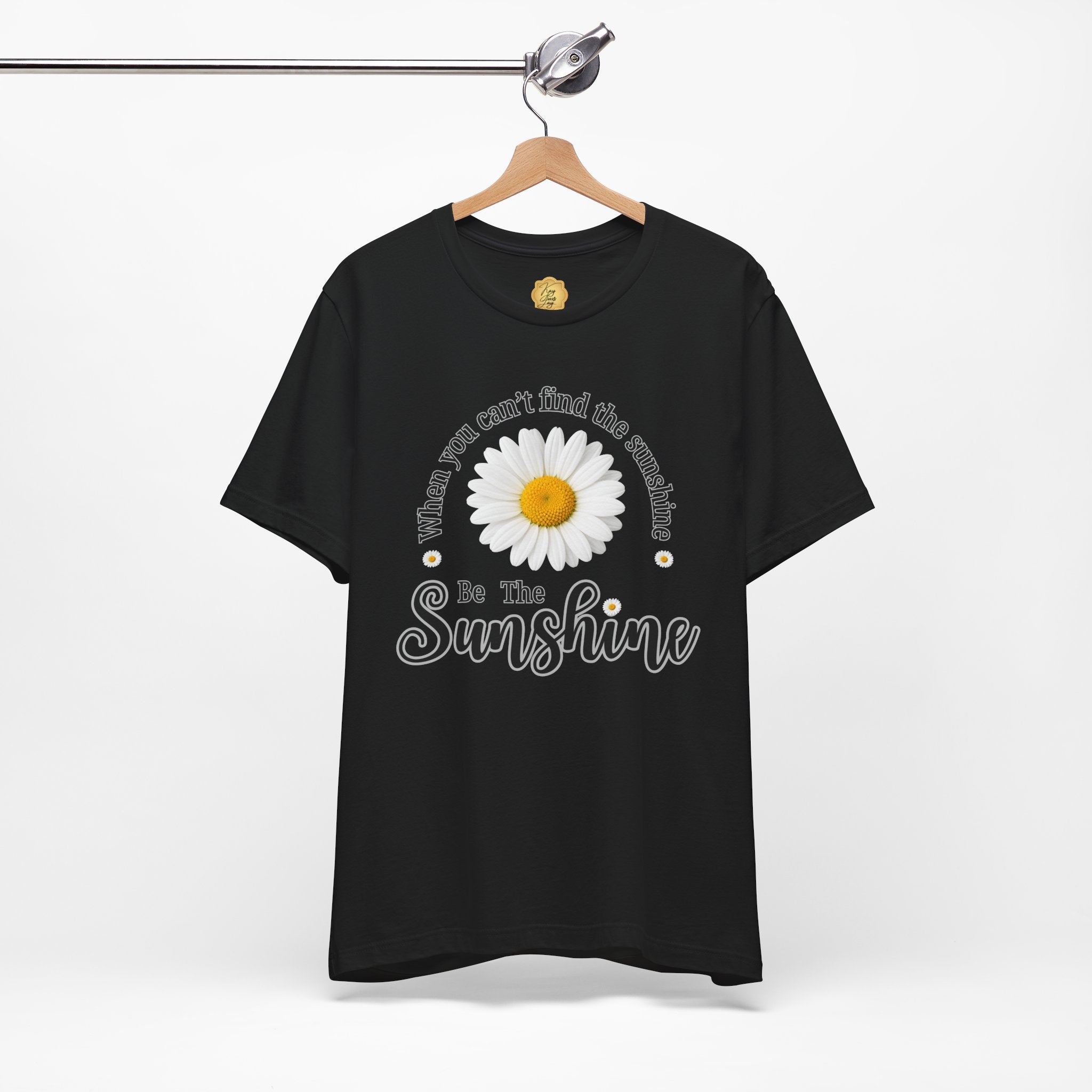 Black t-shirt with 'OK Everything is OK' text on a hanger against a white background