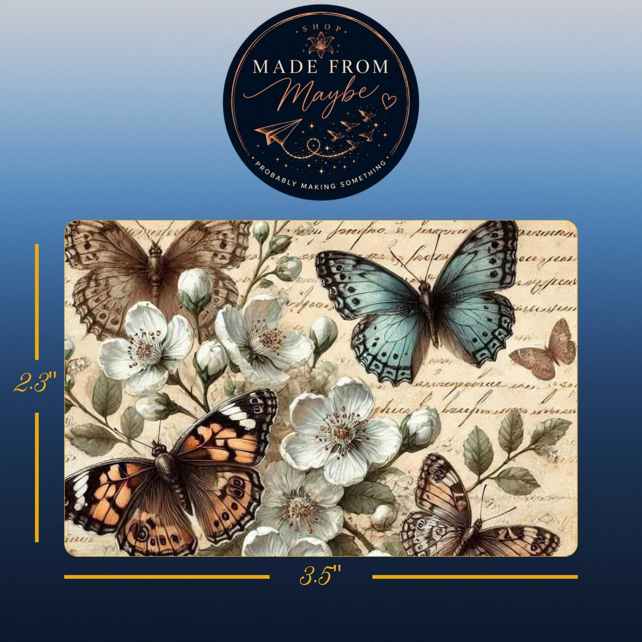 Cream Boho Butterfly Sublimated Fridge Magnet – Decorative Kitchen Magnet