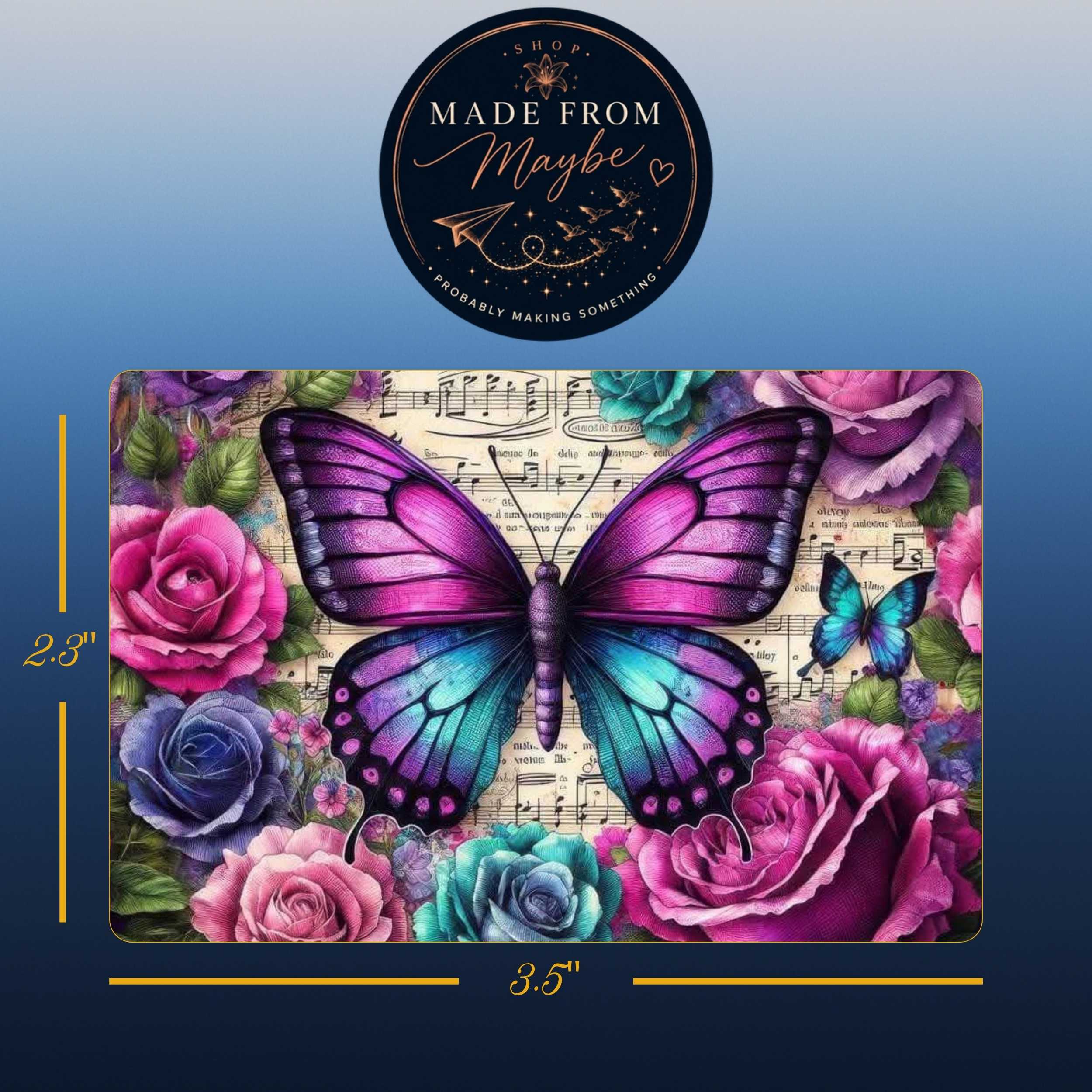 Purple Butterfly Sublimated Fridge Magnet – Decorative Kitchen Magnet