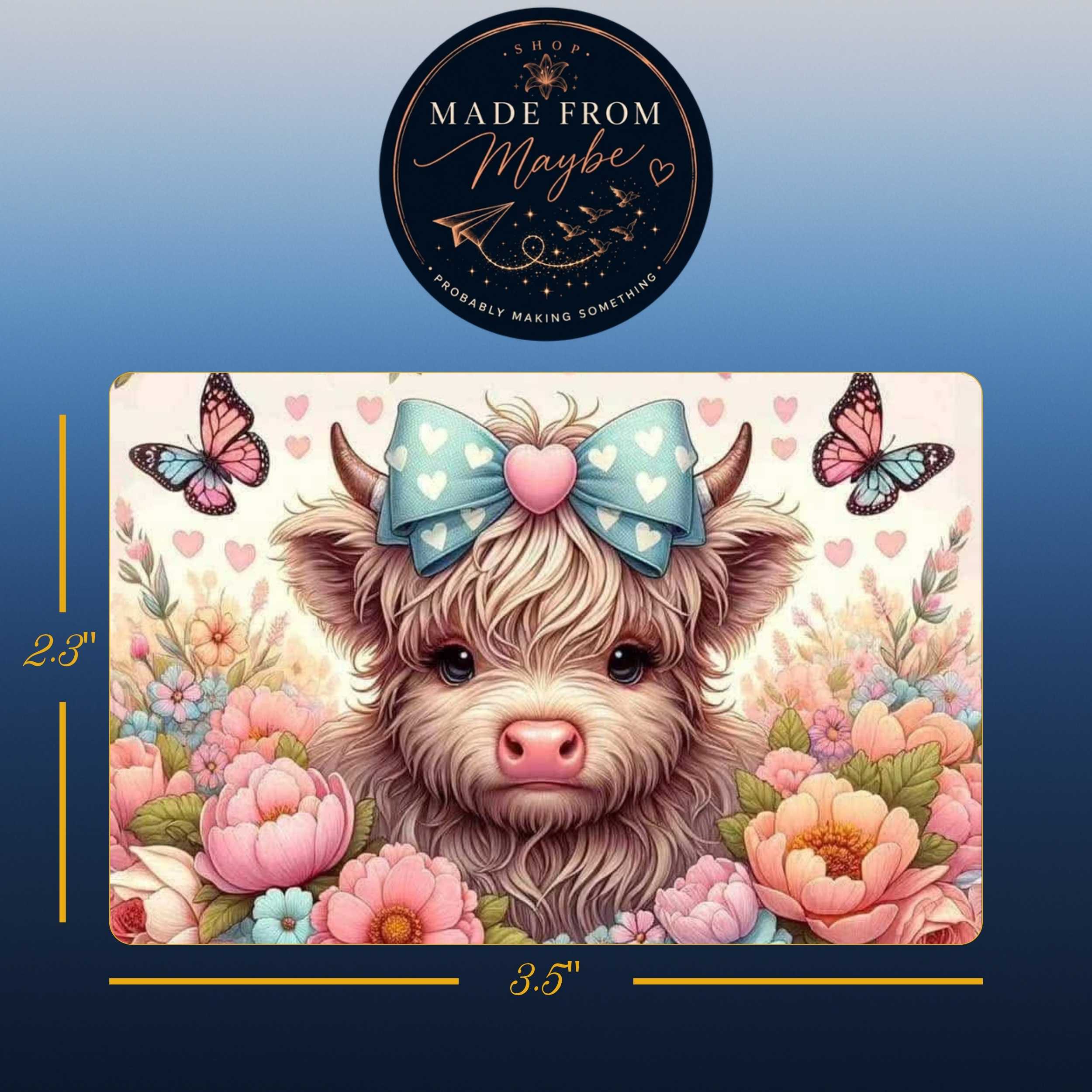 Cute Highland Cow Sublimated Fridge Magnet – Decorative Kitchen Magnet