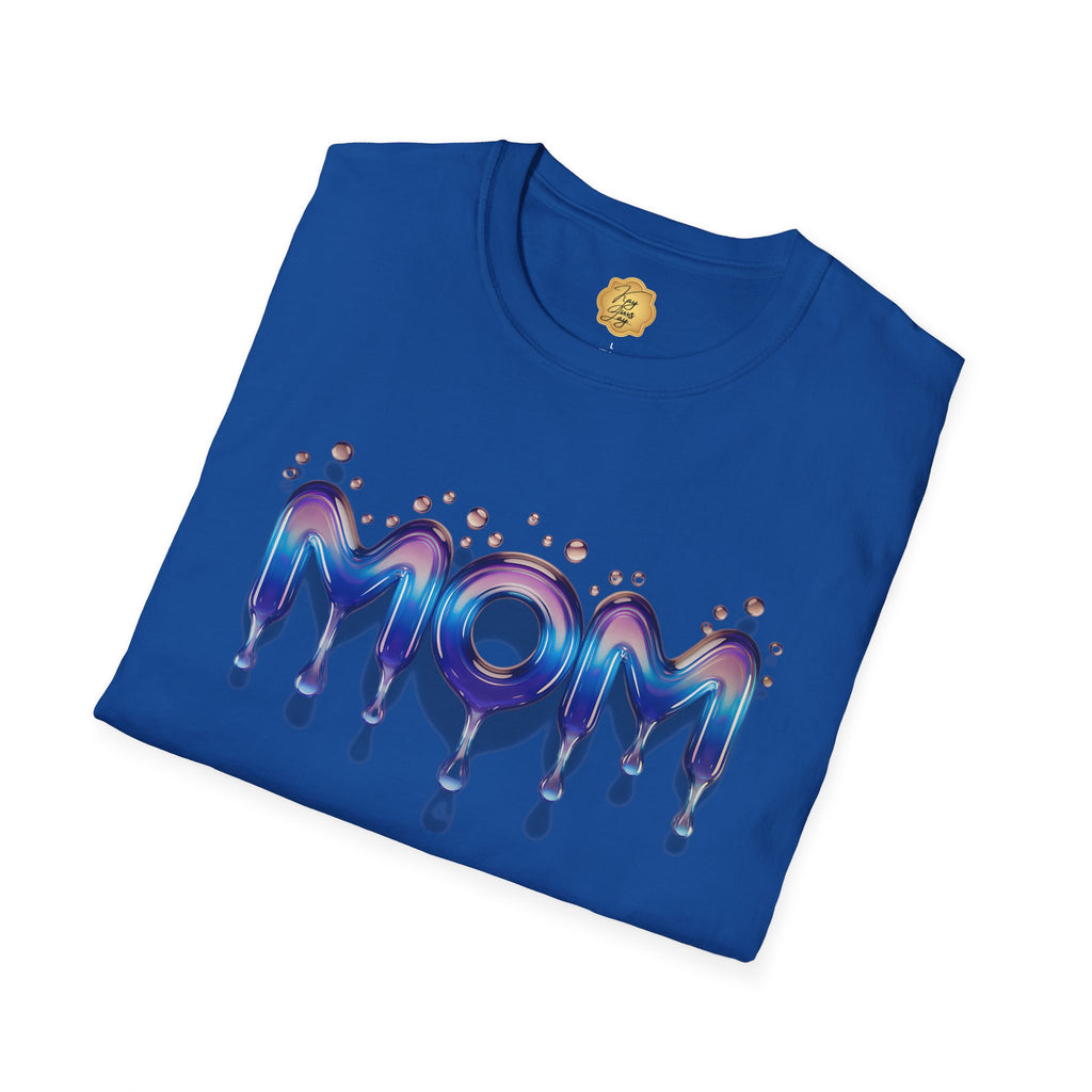 MOM Drip Graphic T-Shirt — Colorful Liquid Script Mother's Day Tee