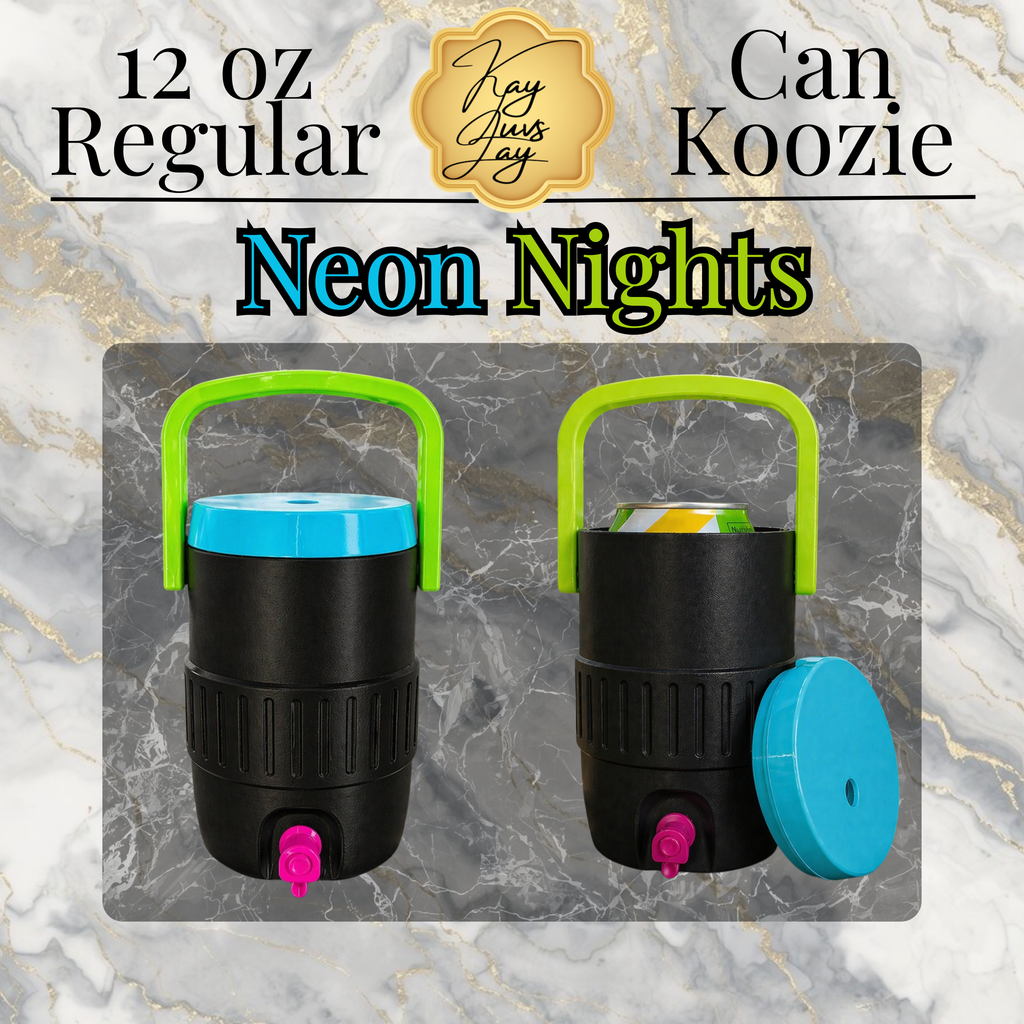 3D Printed Soda Can Holder with Lid, Straw Hole & Handle | Portable 12 oz Can Cooler Koozie