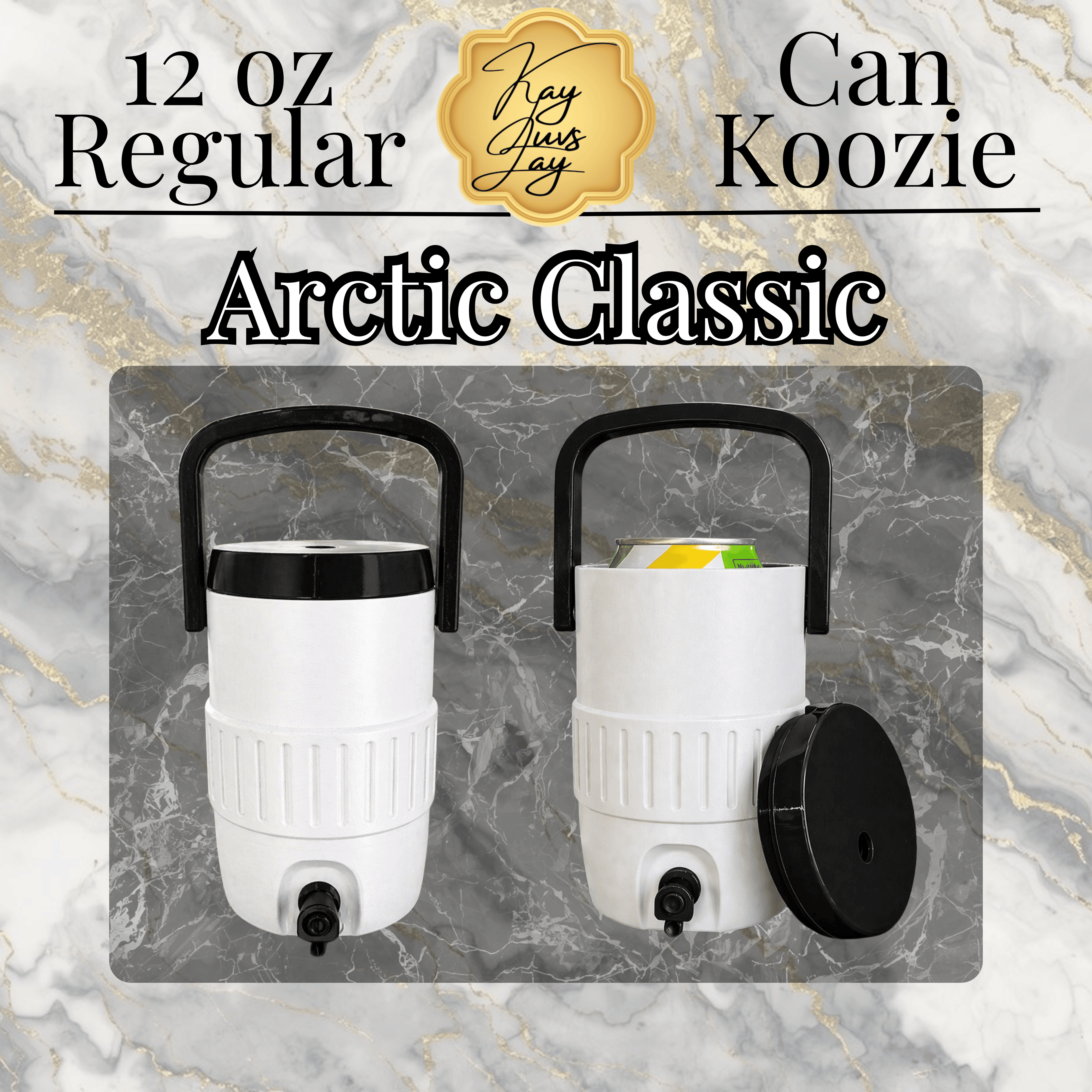 3D Printed Soda Can Holder with Lid, Straw Hole & Handle | Portable 12 oz Can Cooler Koozie