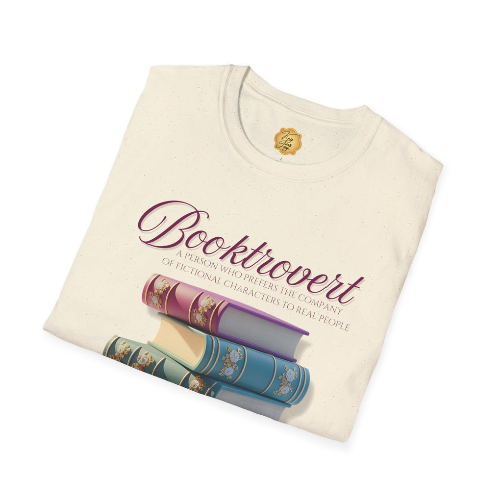 Booktrovert T-Shirt — Vintage Stack of Books Graphic Tee for Book Lovers