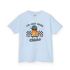 "I'm Just Here For The Chicks" Cute Skateboard Chick Tee